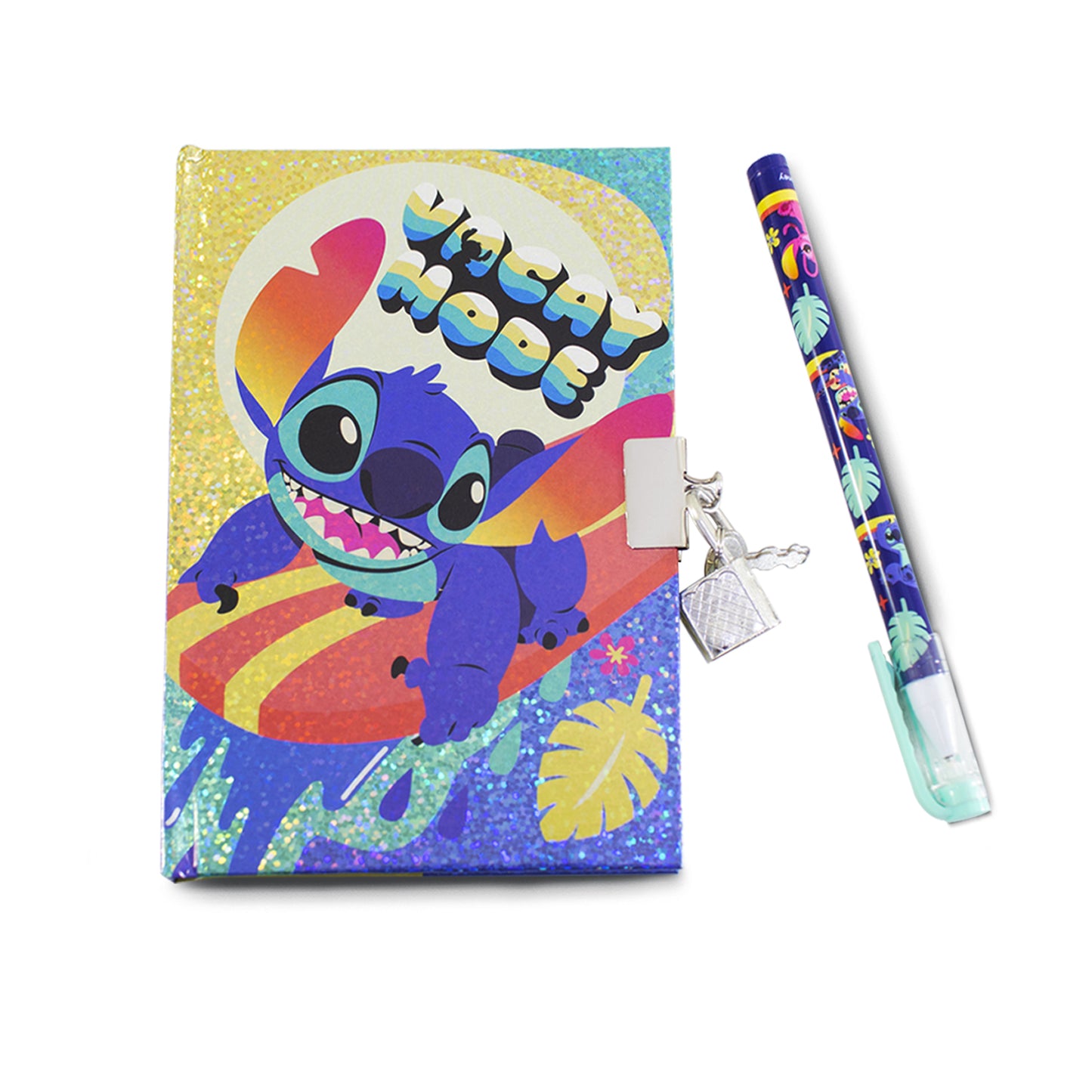 Diario con Pluma de Stitch | Con candado y llave