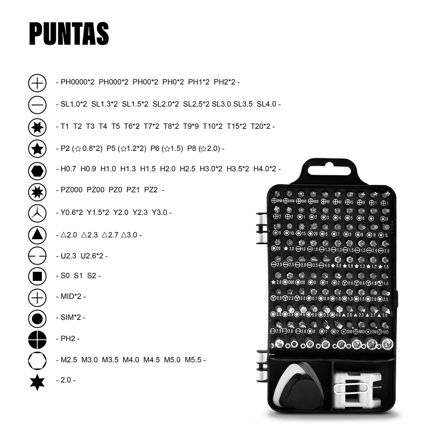 kit desarmador de precisión 115 piezas