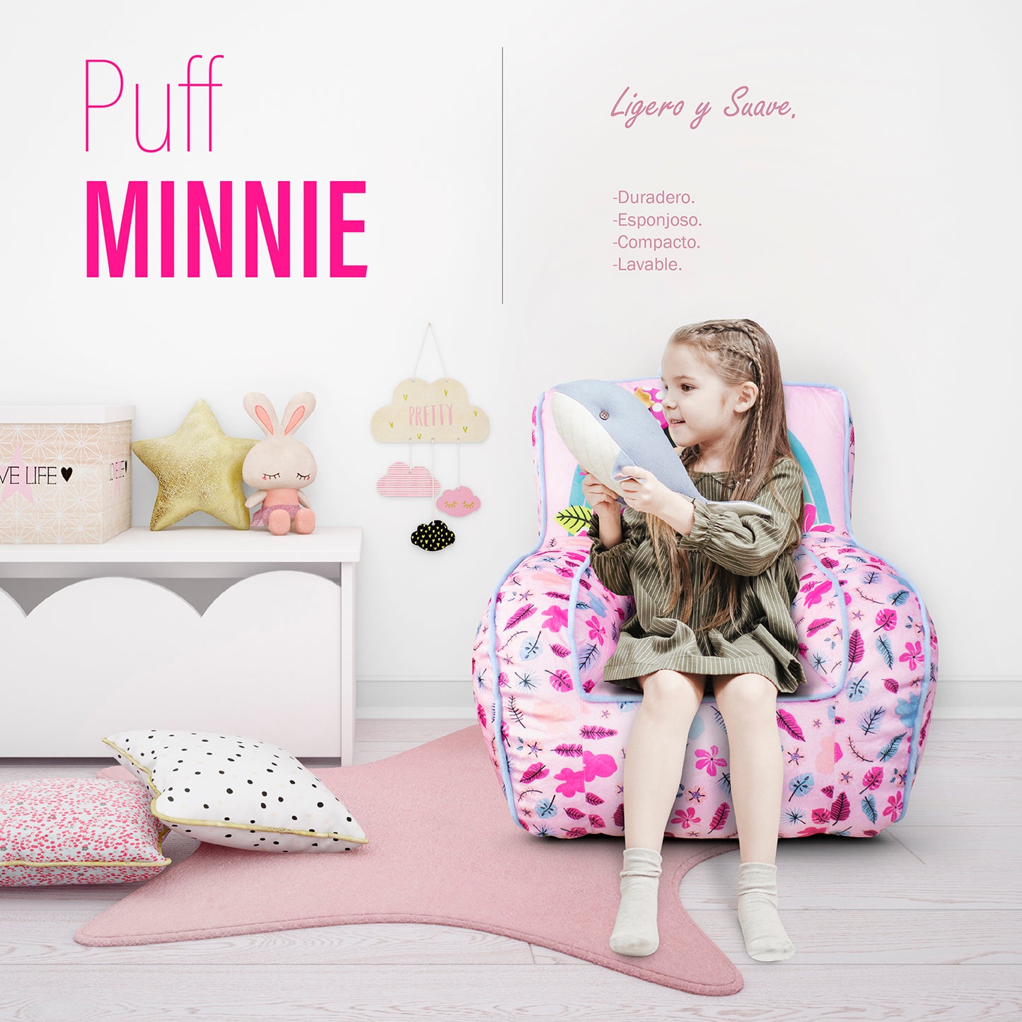 Sillón puff infantil Disney Minnie