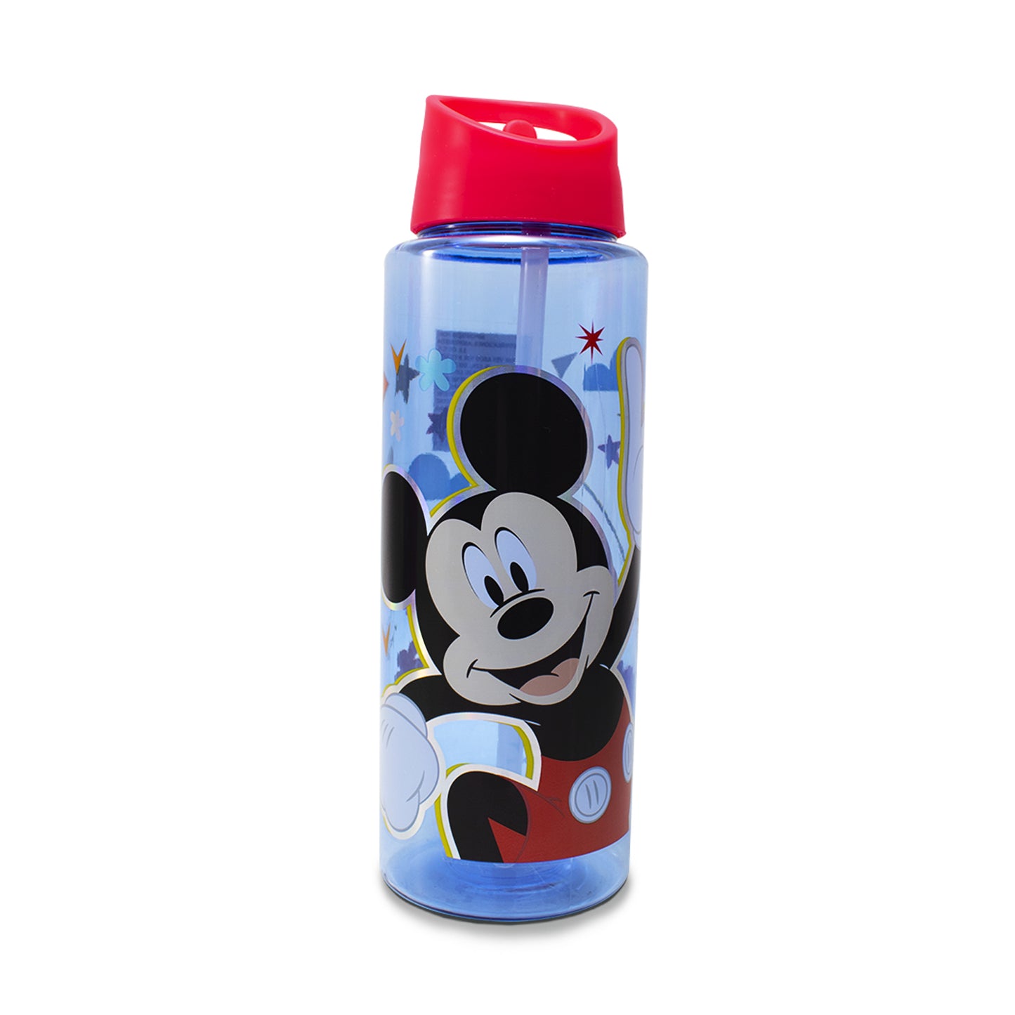 Botella con popote de Mickey Mouse