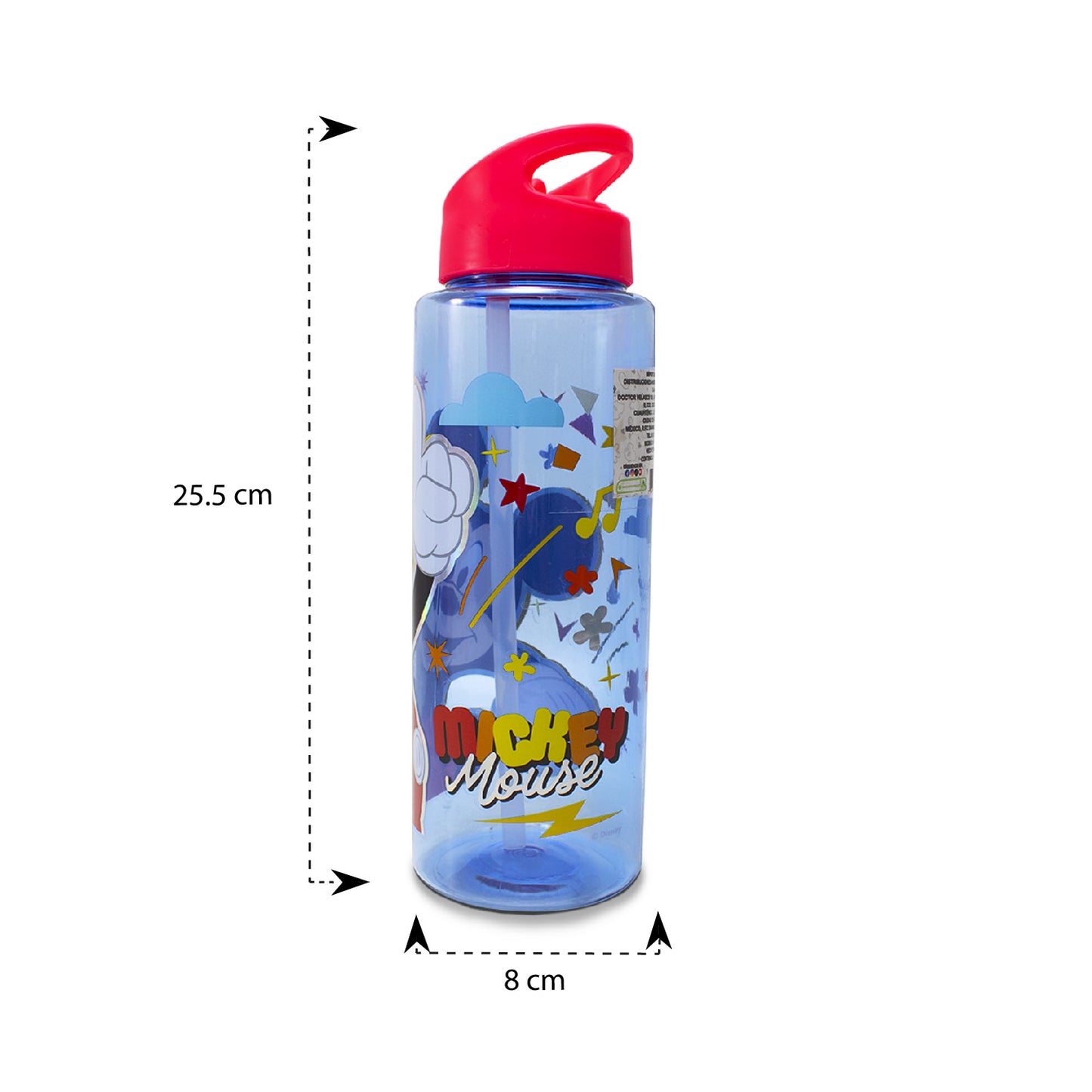 Botella con popote de Mickey Mouse
