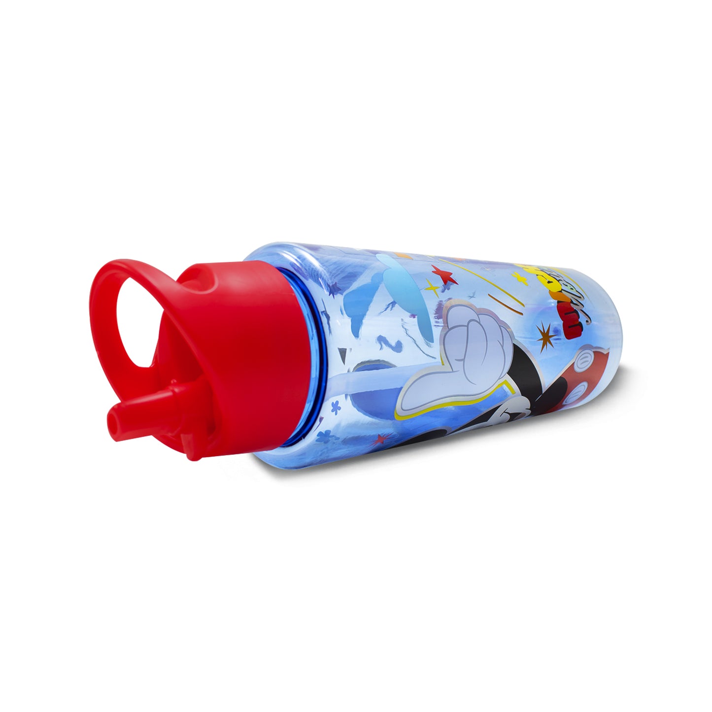 Botella con popote de Mickey Mouse