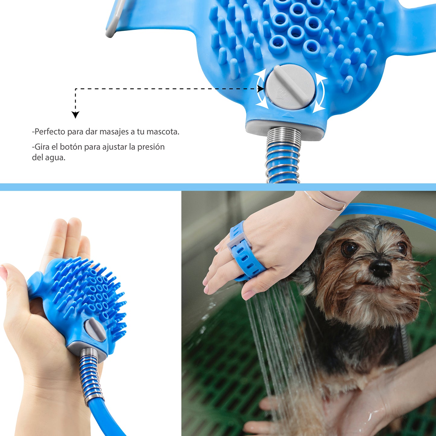 Regadera cepillo para perro