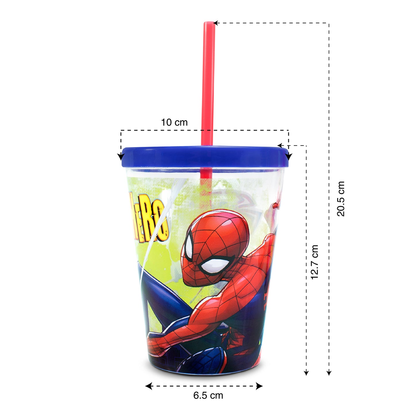 Vaso de Spiderman Reutlizable con Popote