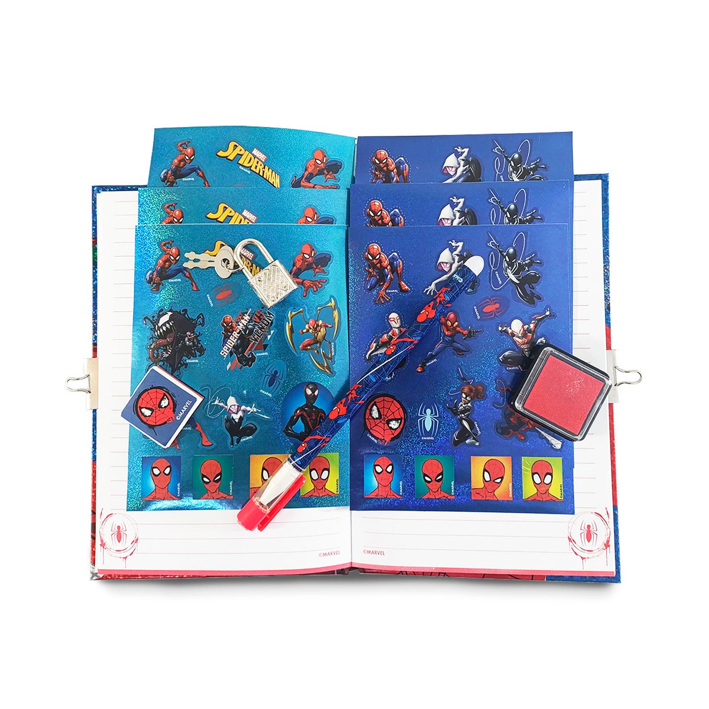 Diario con pluma y sello Spiderman