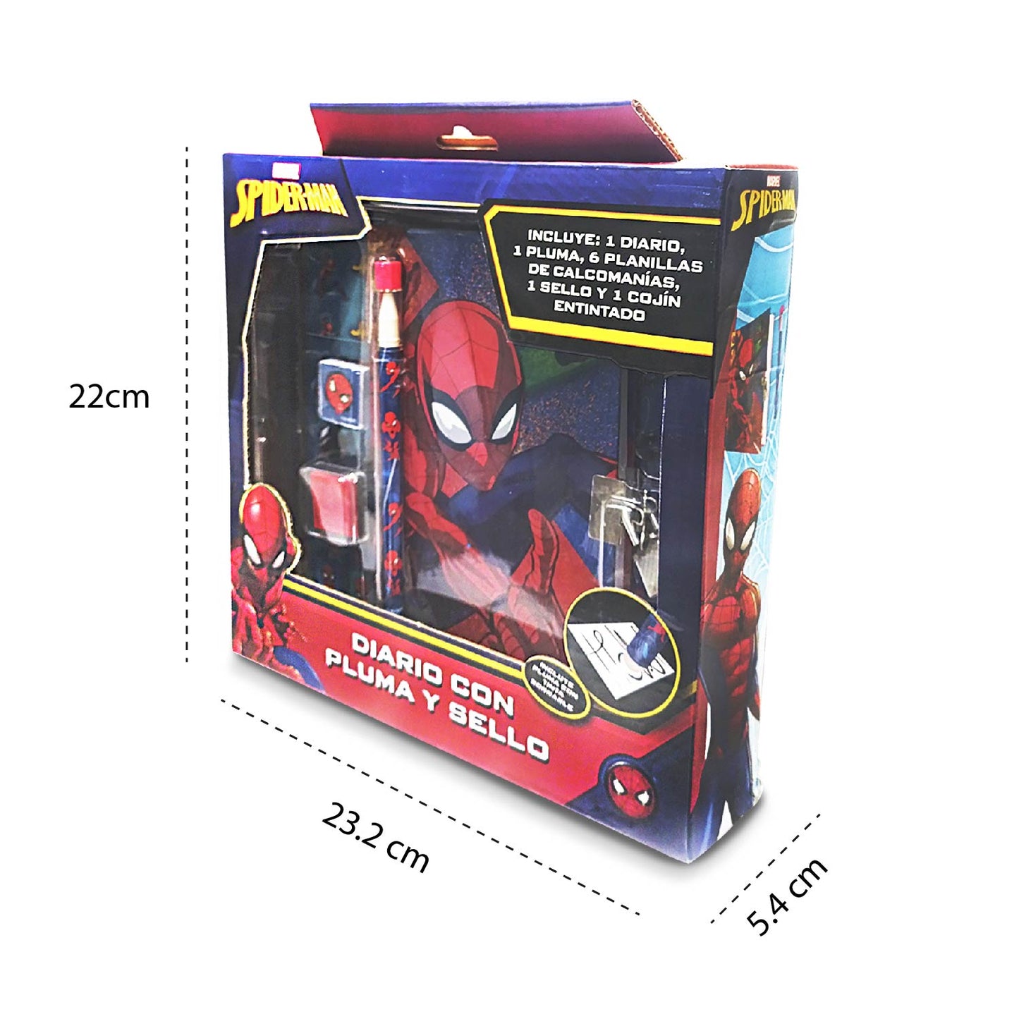 Diario con pluma y sello Spiderman