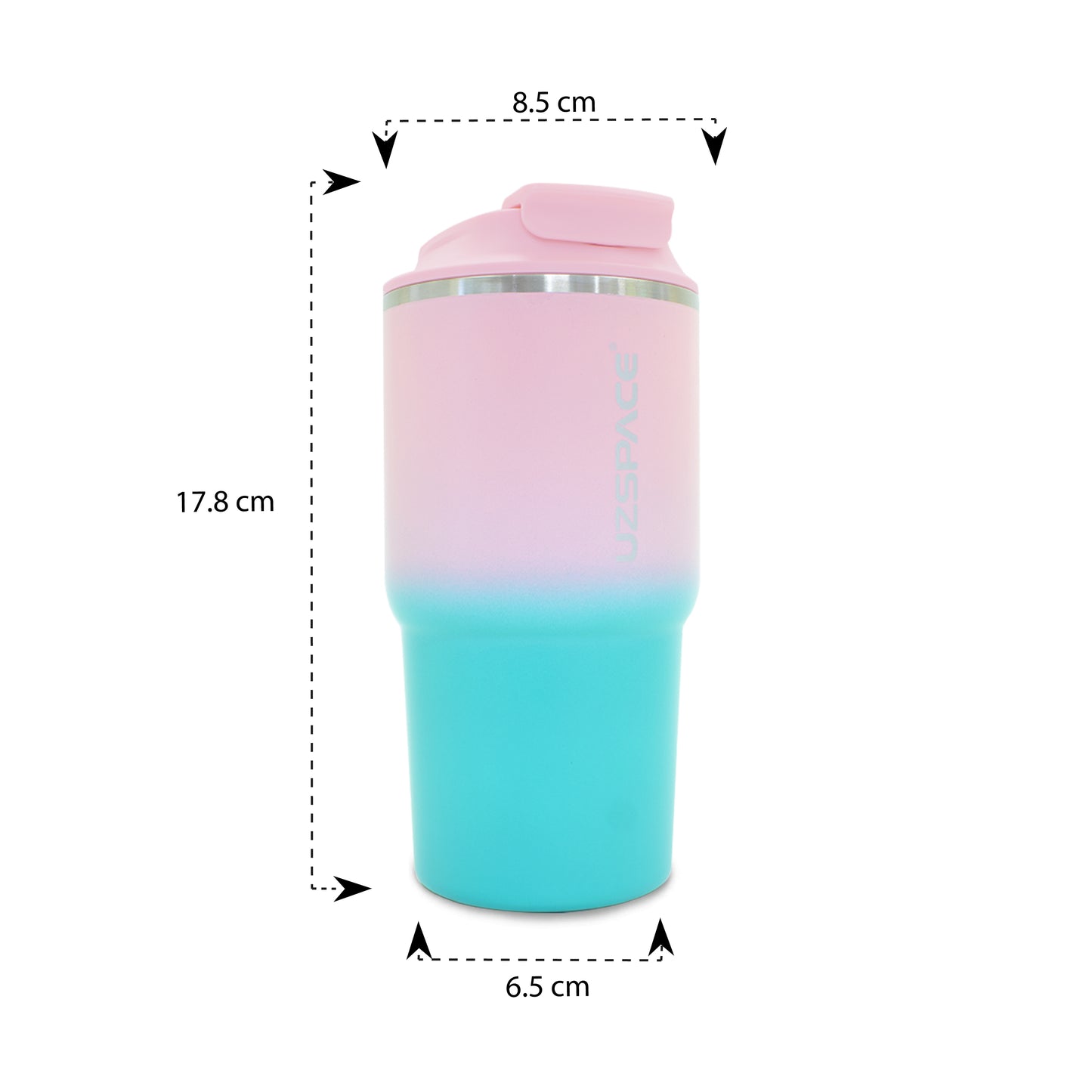 Termo de acero inoxidable bicolor rosa con azul 580 ml