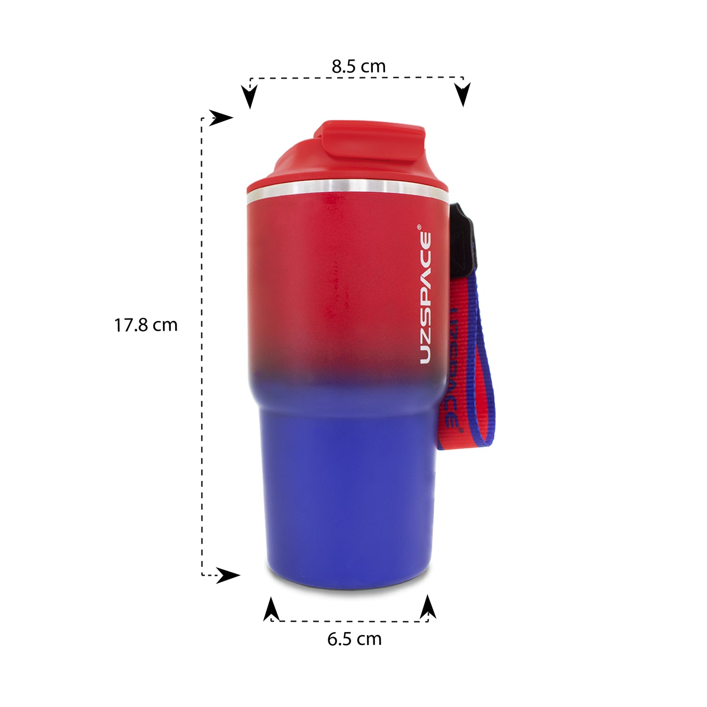 Termo de acero inoxidable bicolor rojo con azul 580 ml