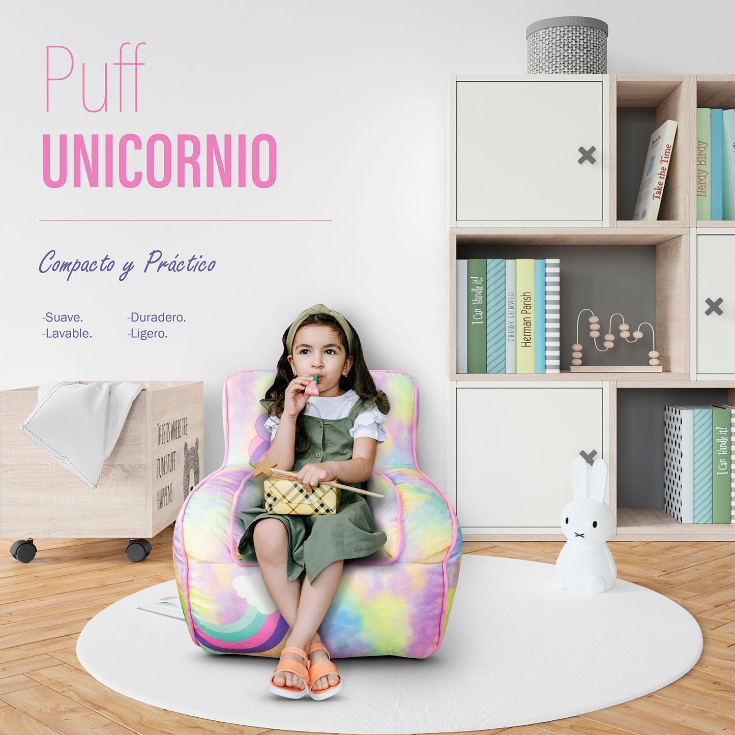 Sillón puff infantil Unicornio