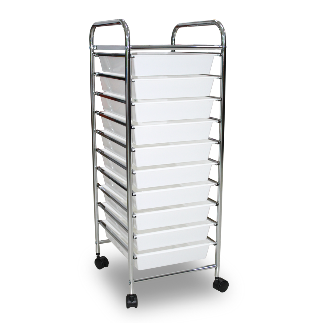 Carrito Organizador Blanco-Metal