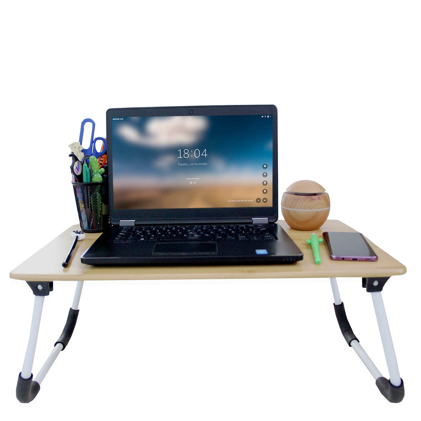 Mesa Soporte Para Laptop De Bambú, Resistente Mesa Cama