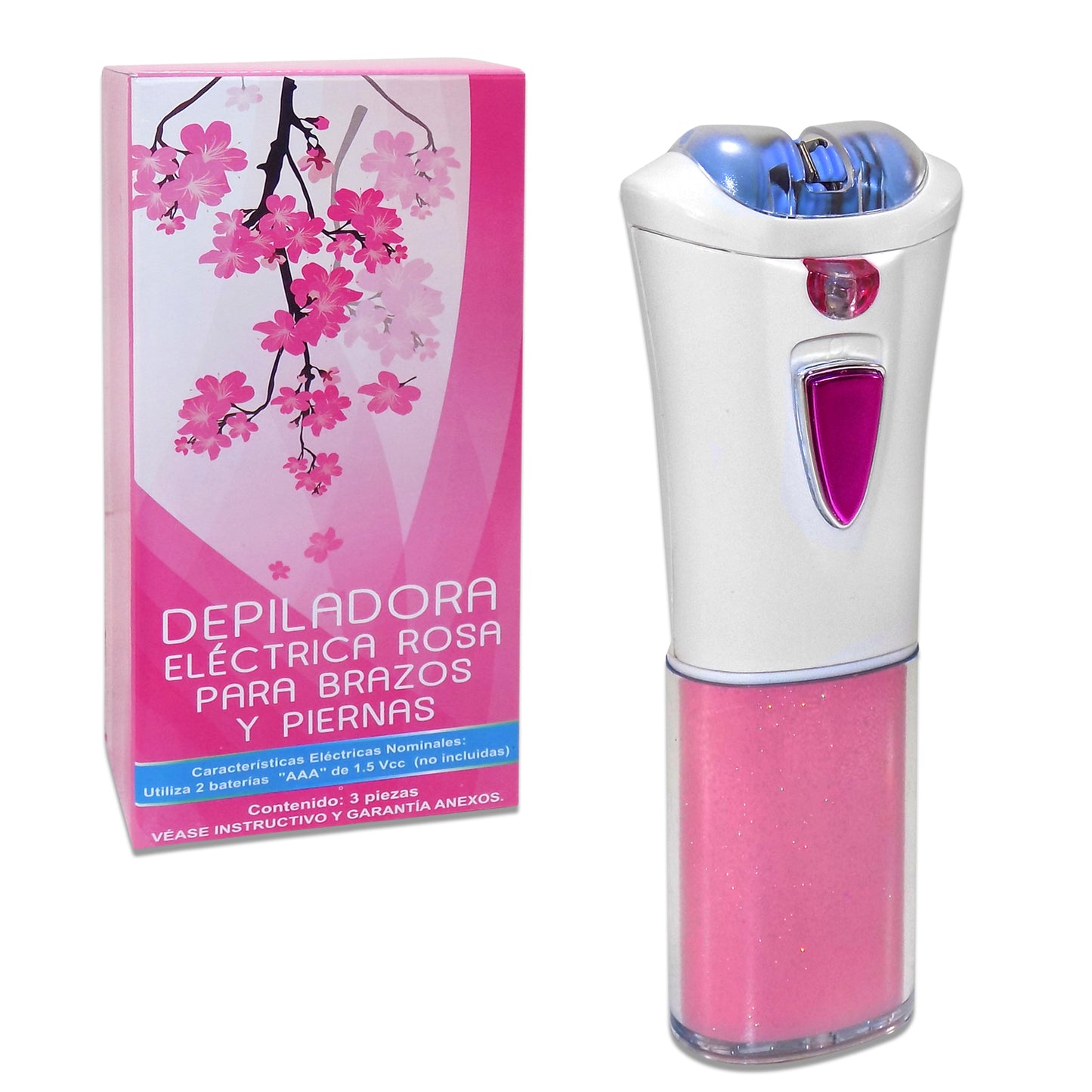 Depiladora Eléctrica Rosa para brazos y piernas