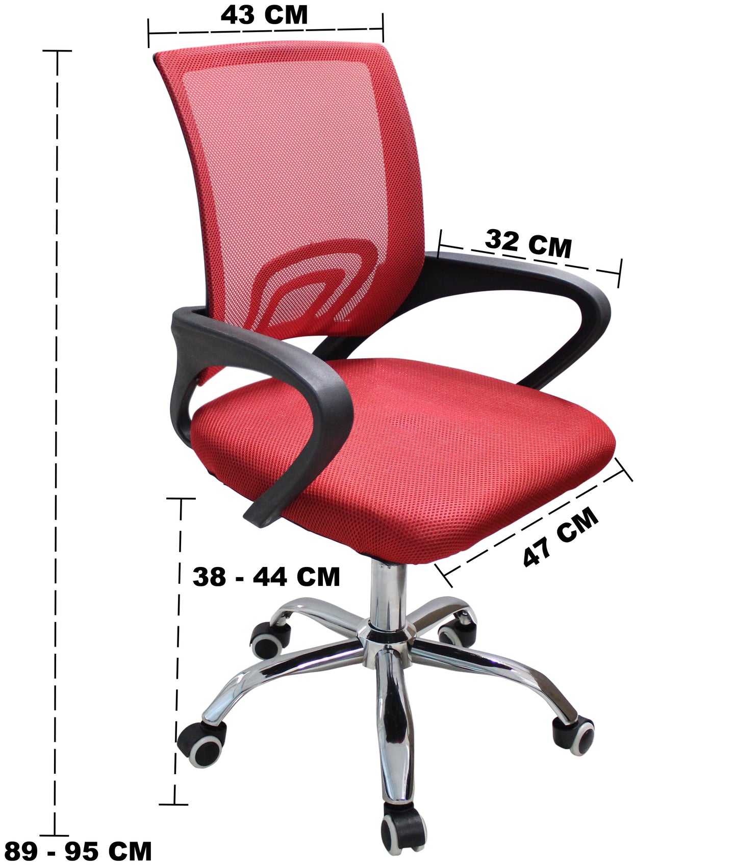 Silla de Oficina color rojo Mesh