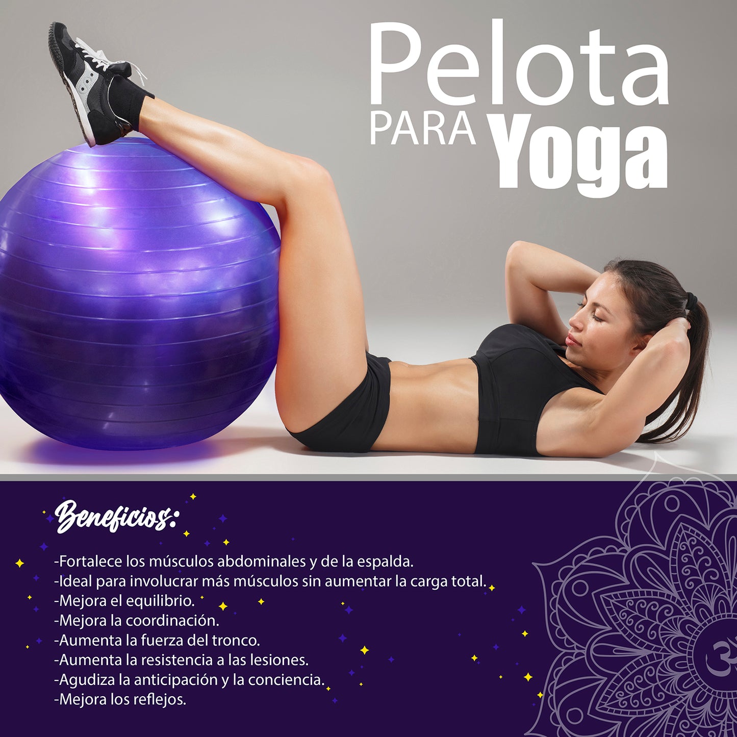 Pelota de Yoga 65 cm Morada