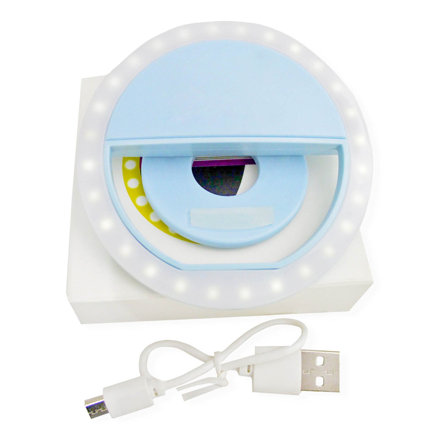 Aro de luz LED para selfies color azul