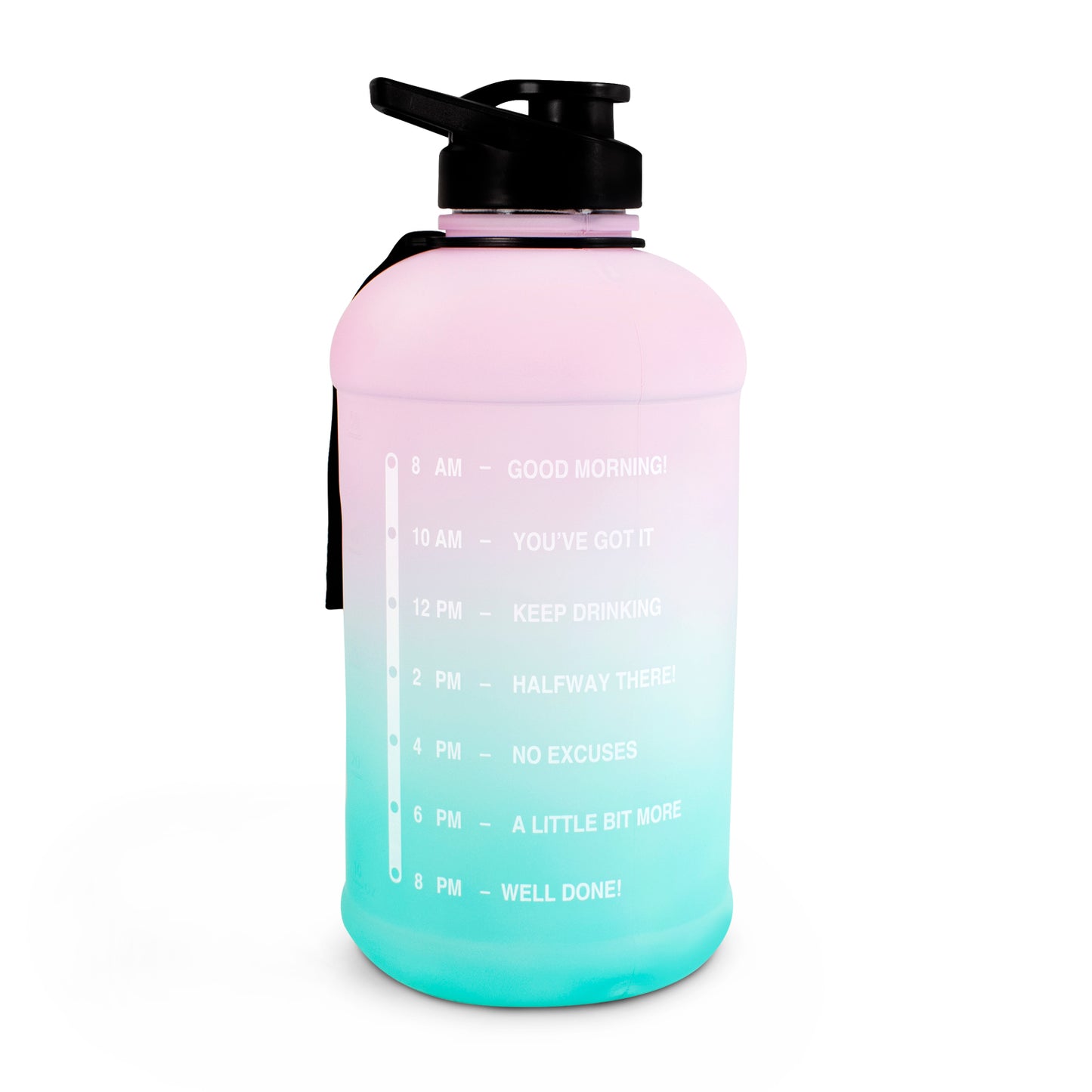 Botella Motivacional 2.2 litros tipo garrafon rosa/verde