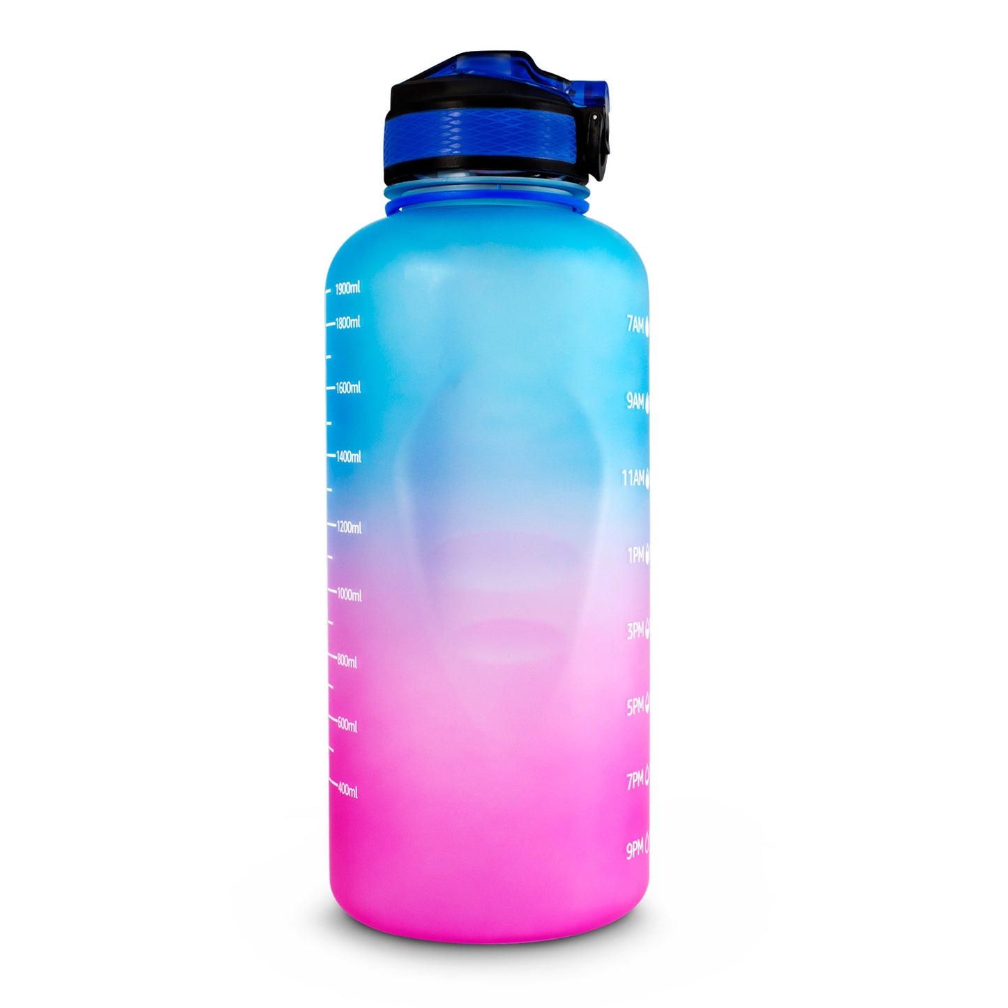 Botella Motivacional 2 litros azul/rosa