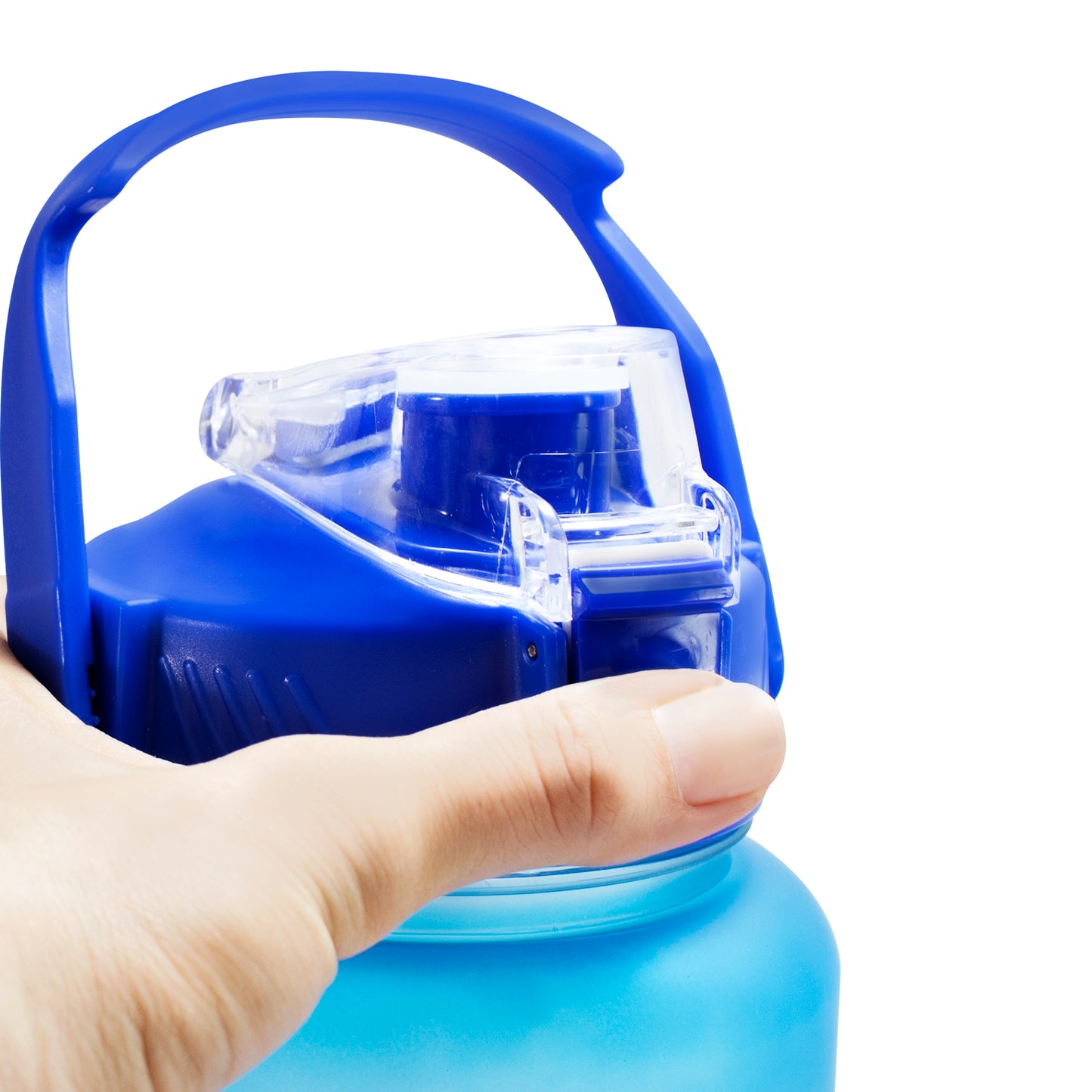 Botella Motivacional 2 litros con asa azul/rosa