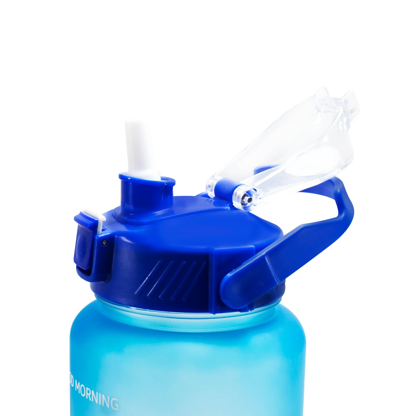 Botella Motivacional 2 litros con asa azul/rosa
