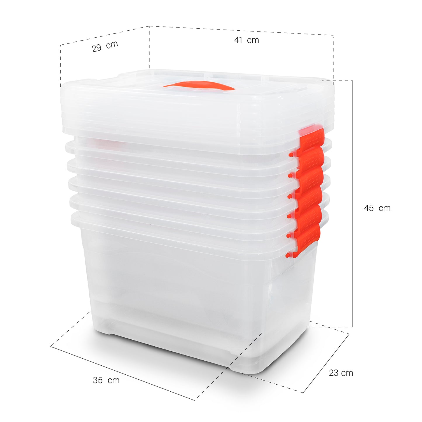 Cajas De Almacenamiento Transparentes Con Tapa 6 Piezas