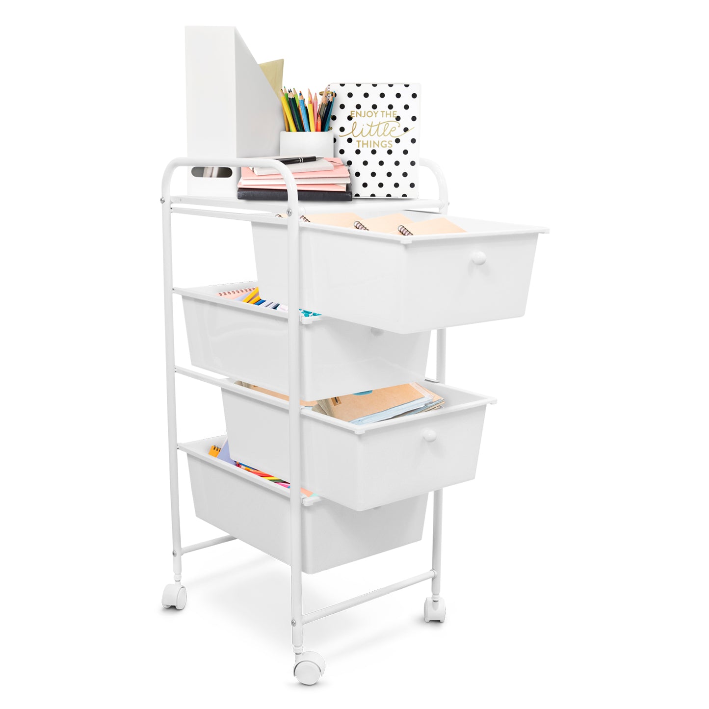 Carrito Organizador Blanco 4 cajones