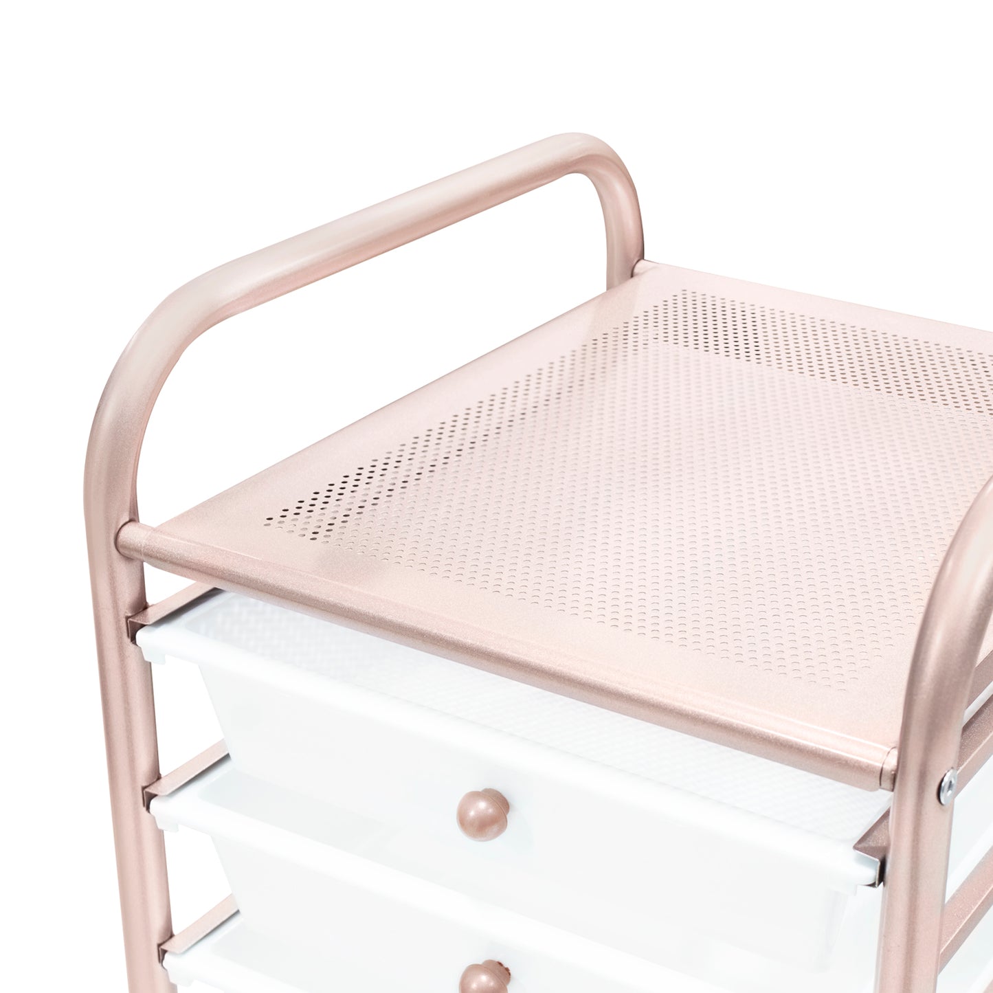 Organizador 6 cajones blanco/rosa