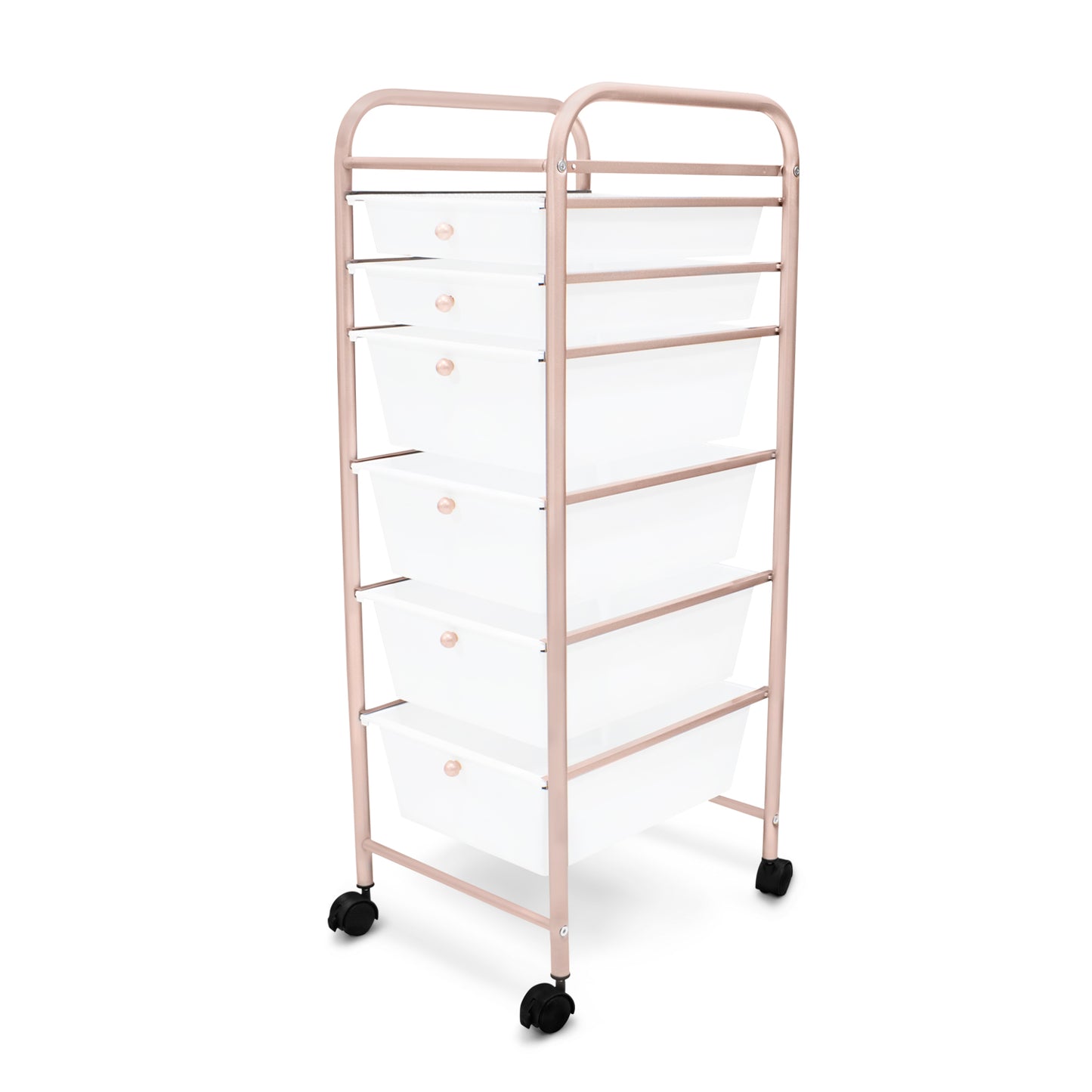 Organizador 6 cajones blanco/rosa