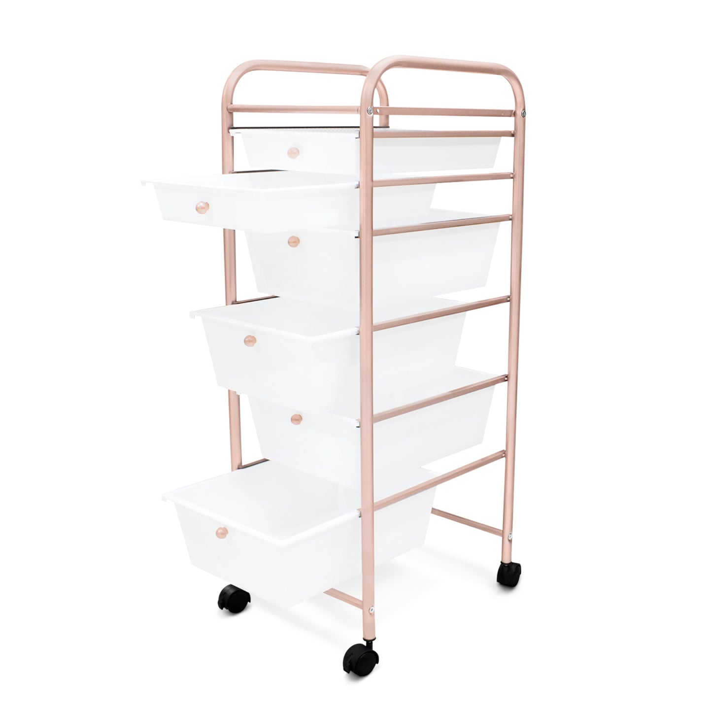 Organizador 6 cajones blanco/rosa