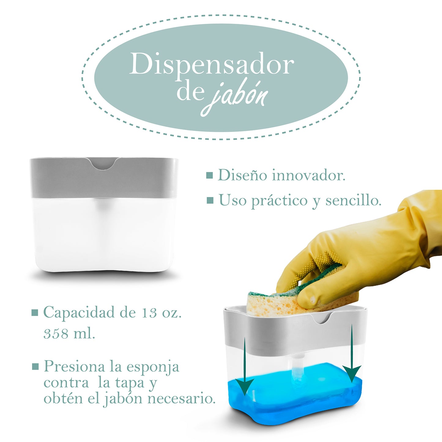 Dispensador de jabón para cocina