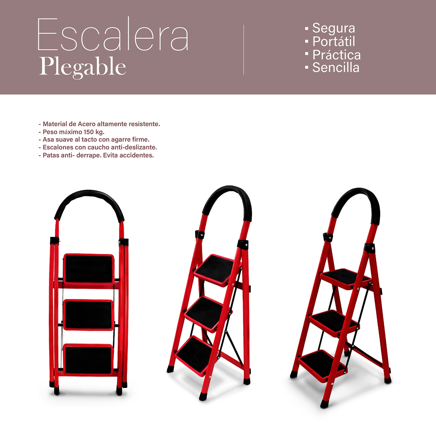 Escalera plegable tipo tijera