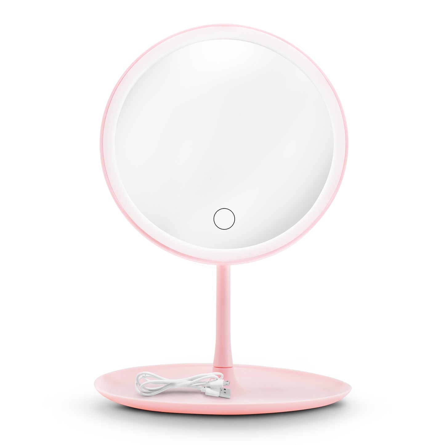 Espejo de maquillaje con luz led redondo