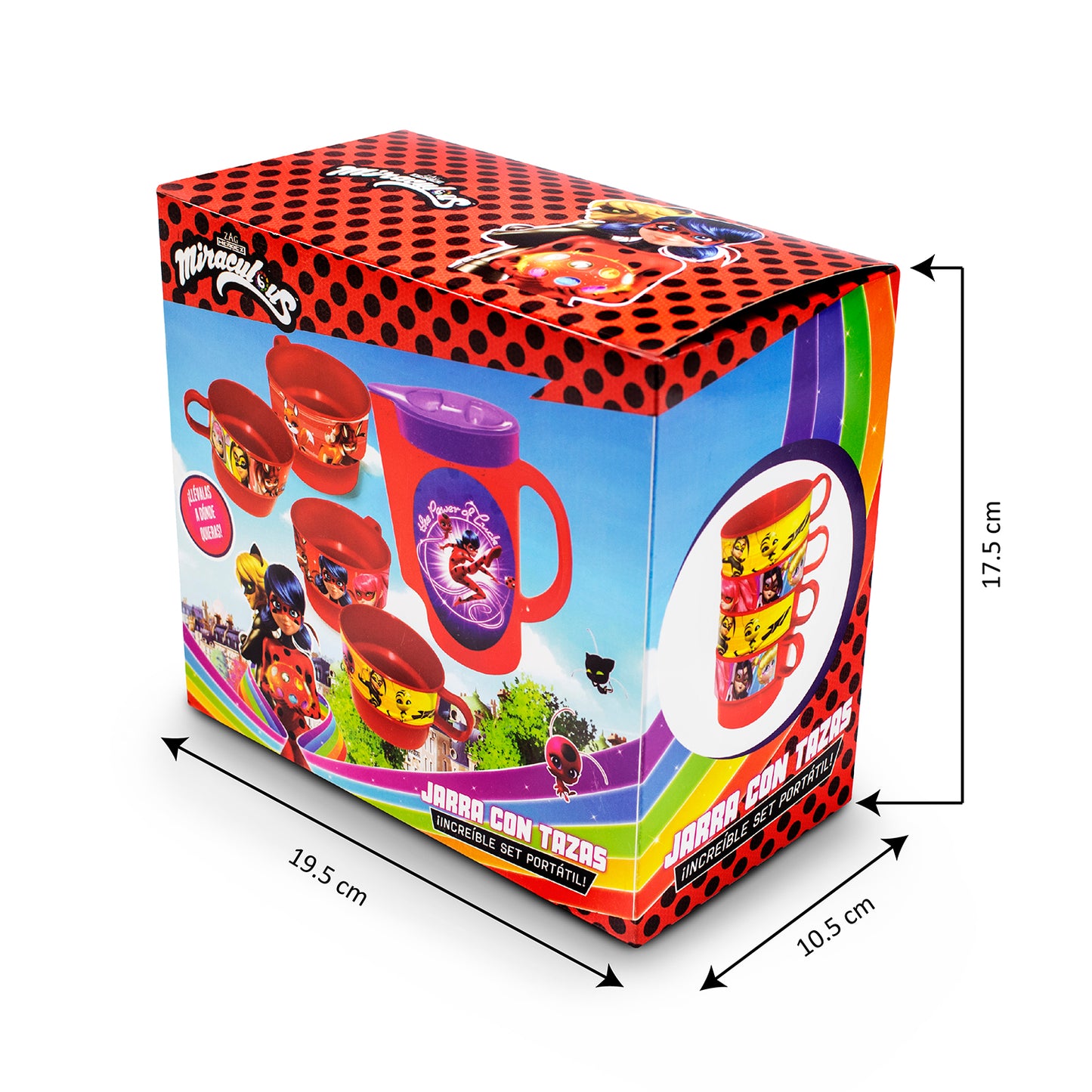 Jarra con tazas Miraculous