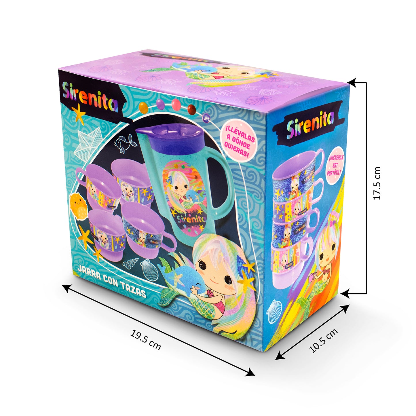 Jarra con tazas Sirenita