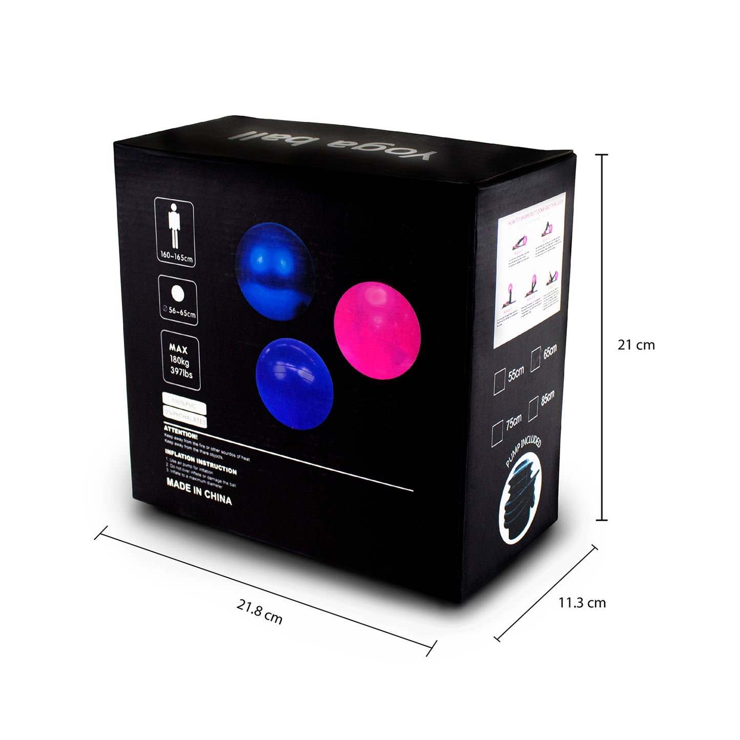 Pelota de Yoga 65 cm Azul