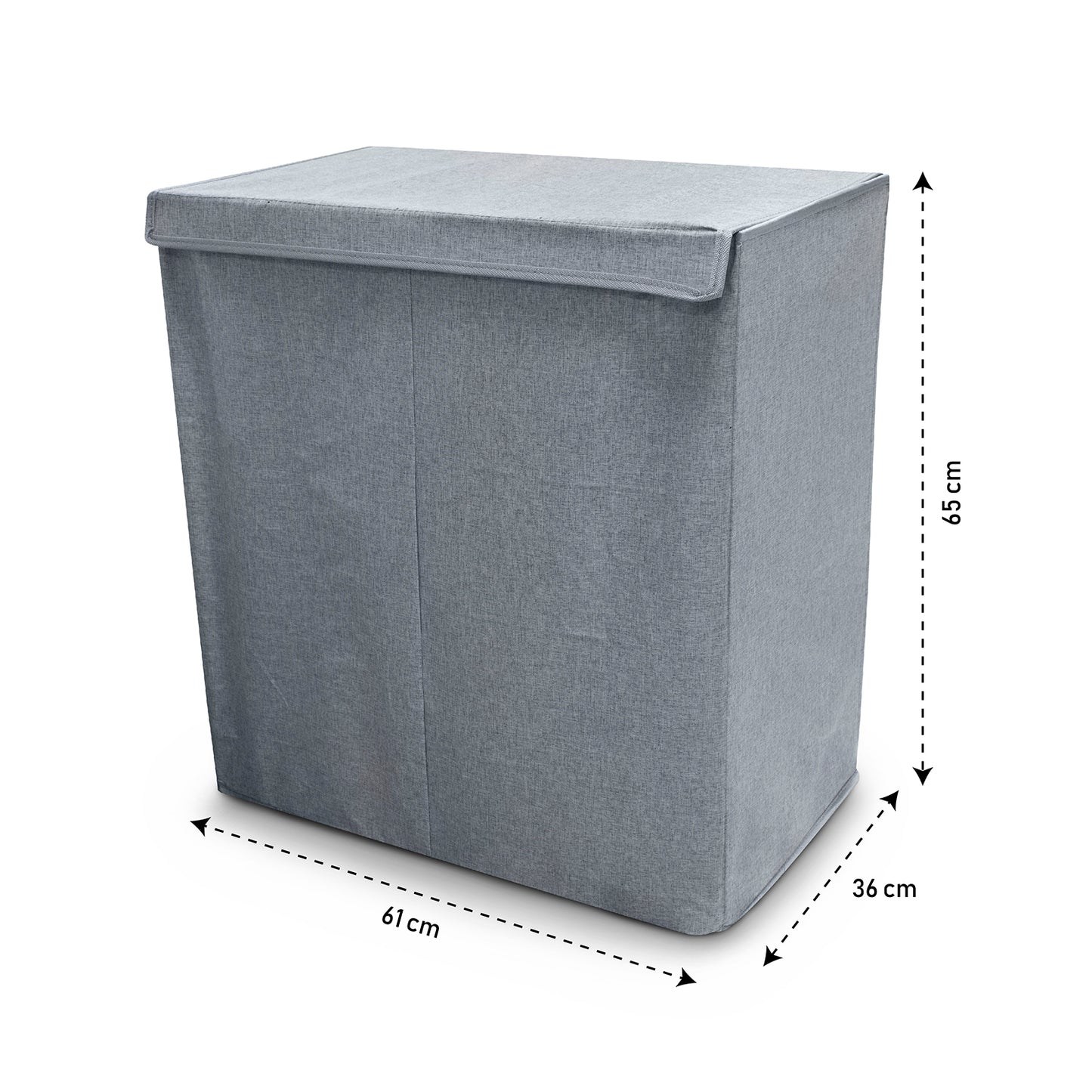 Cesto para Ropa Sucia Gris con Tapa y división