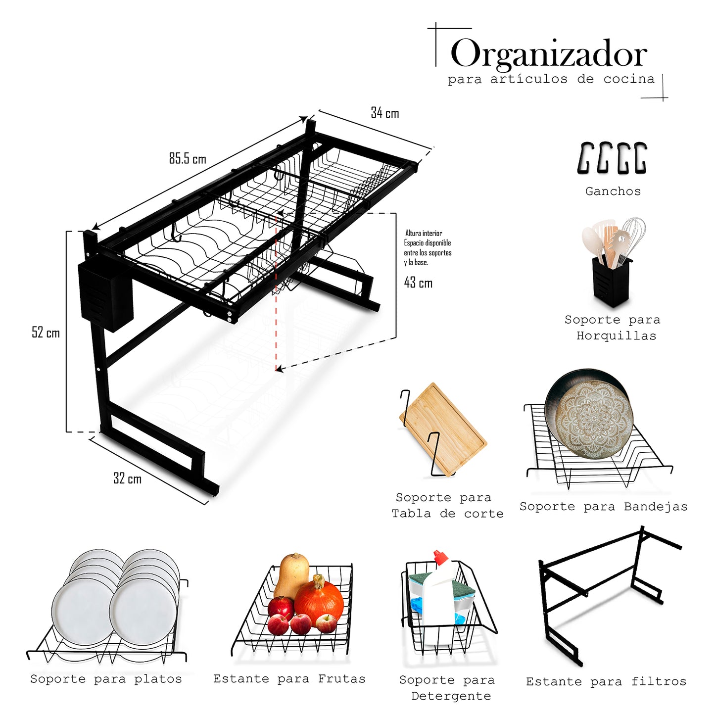Escurridor y organizador para trastes