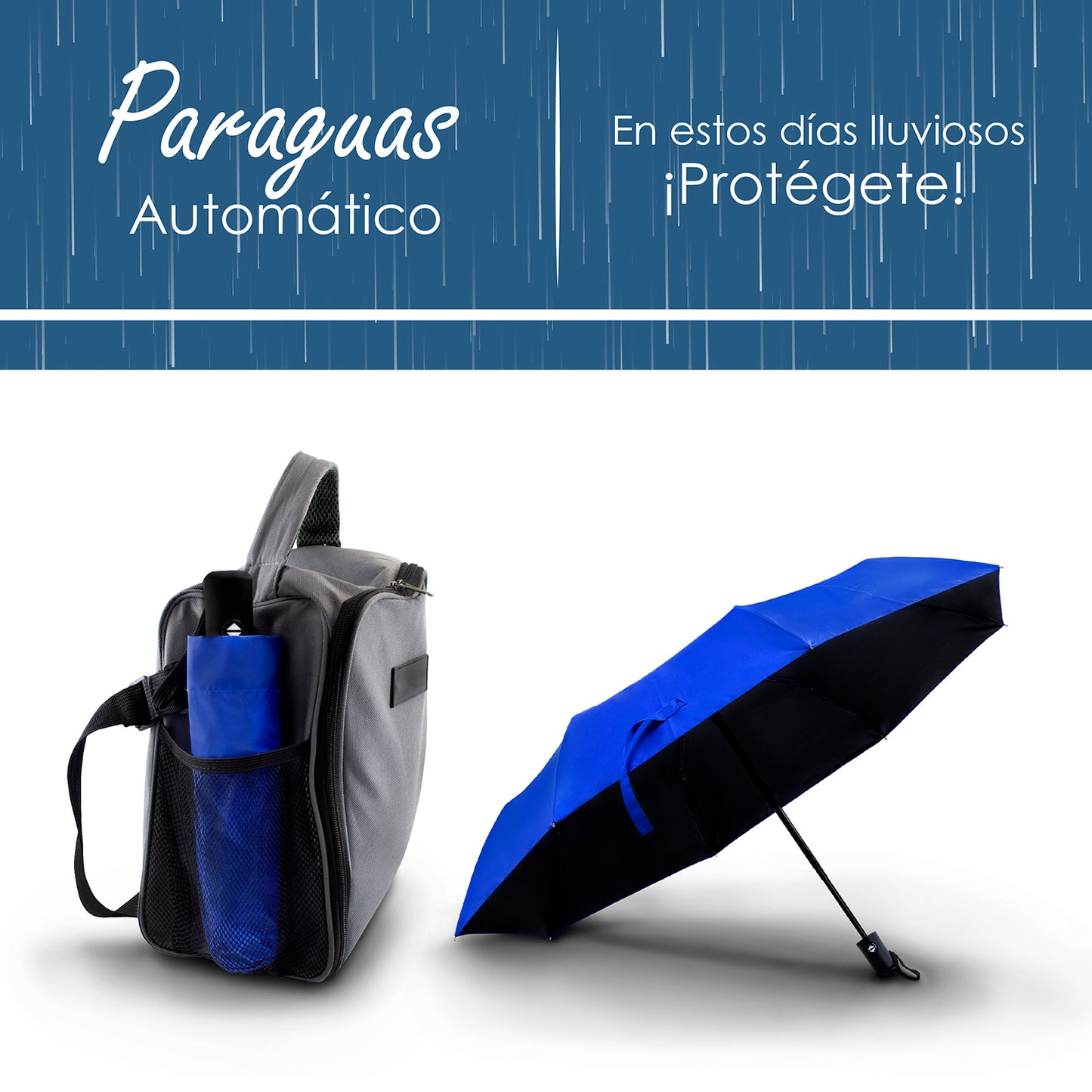 Sombrilla de bolsillo azul