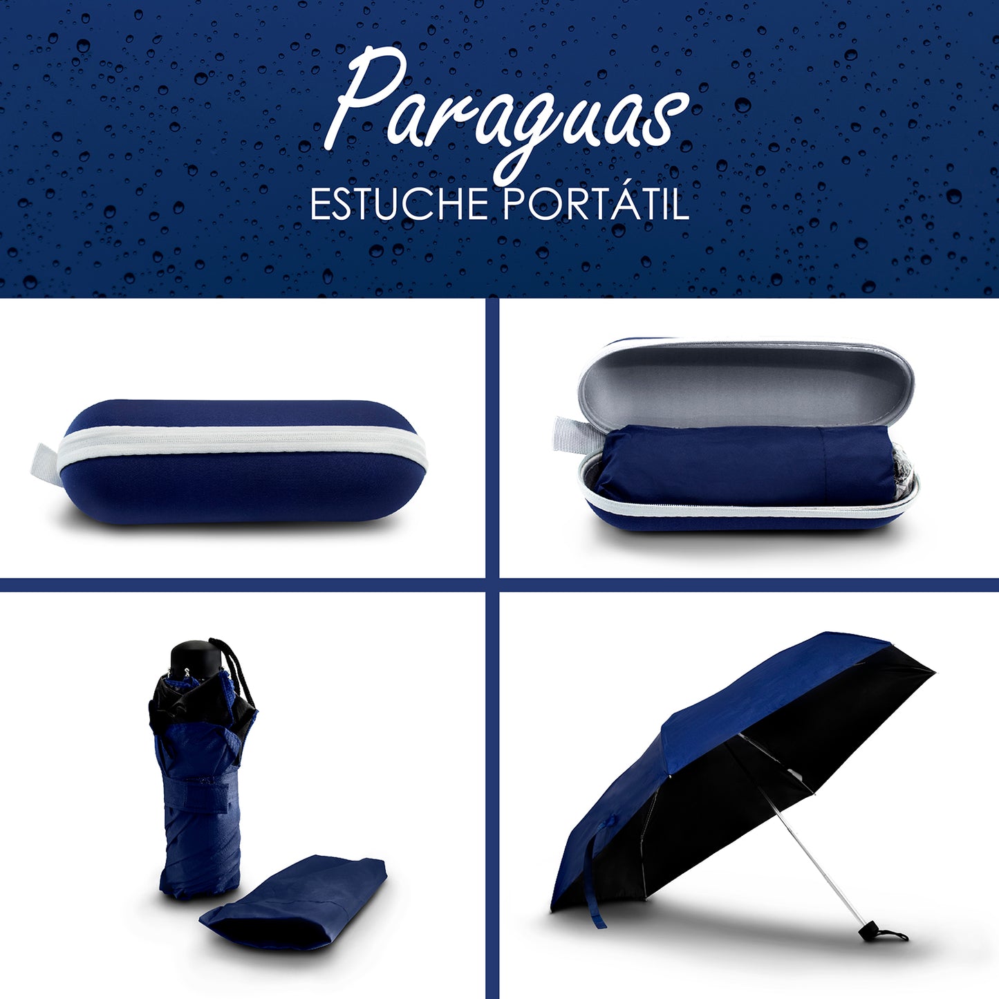 Paraguas De Bolsillo Con Estuche Ideal Para Viajes