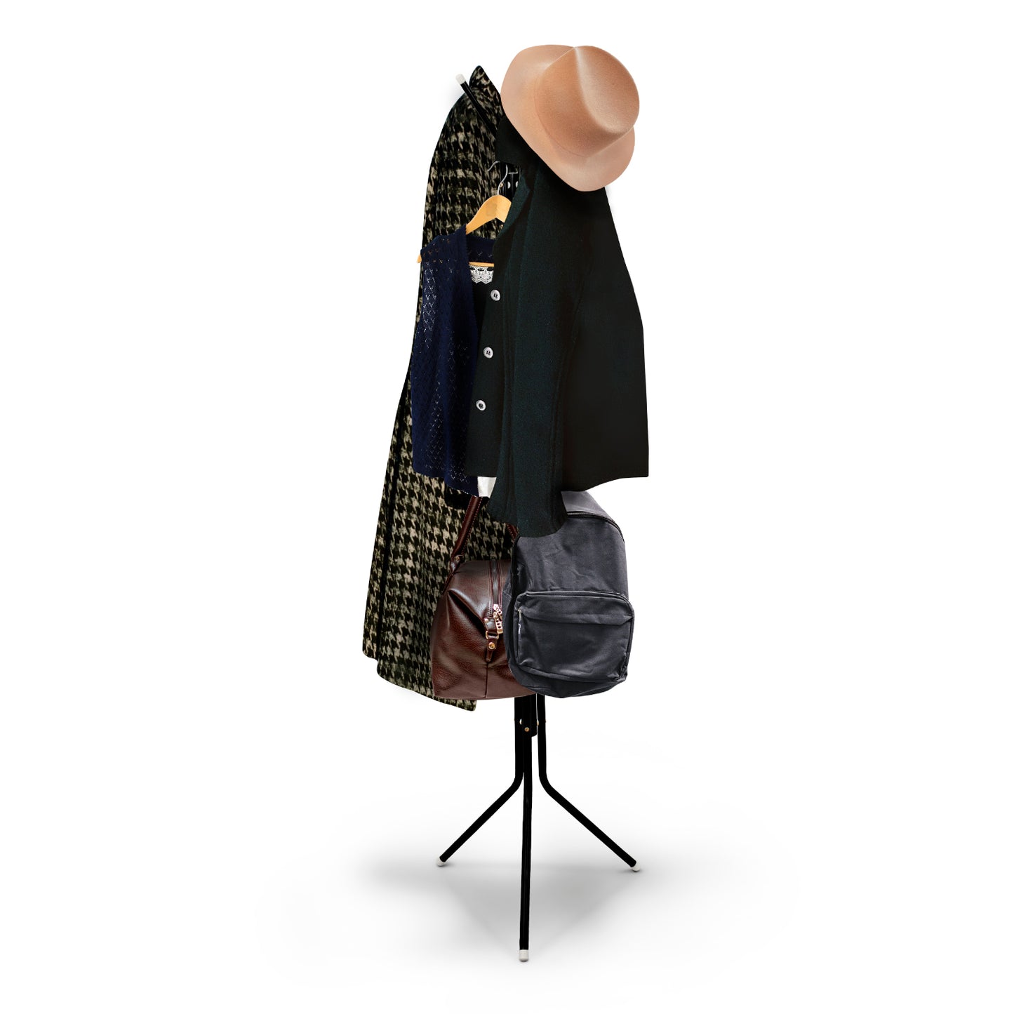 Perchero de Pie color negro 12 ganchos