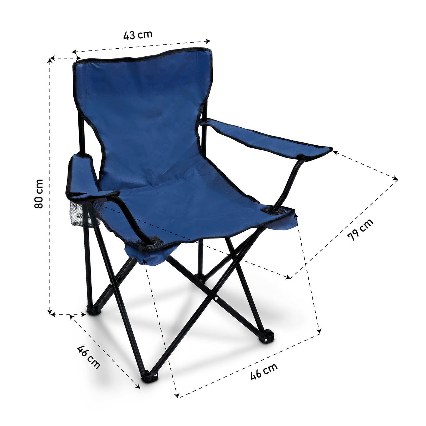 Silla plegable para camping, playa, jardín color AZUL