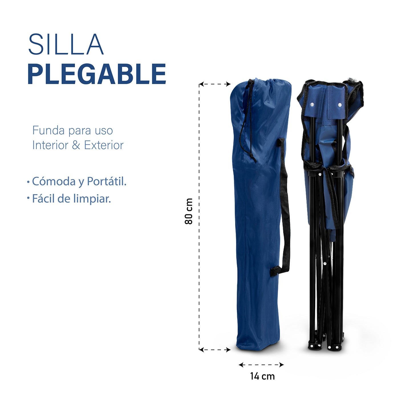 Silla plegable para camping, playa, jardín color AZUL
