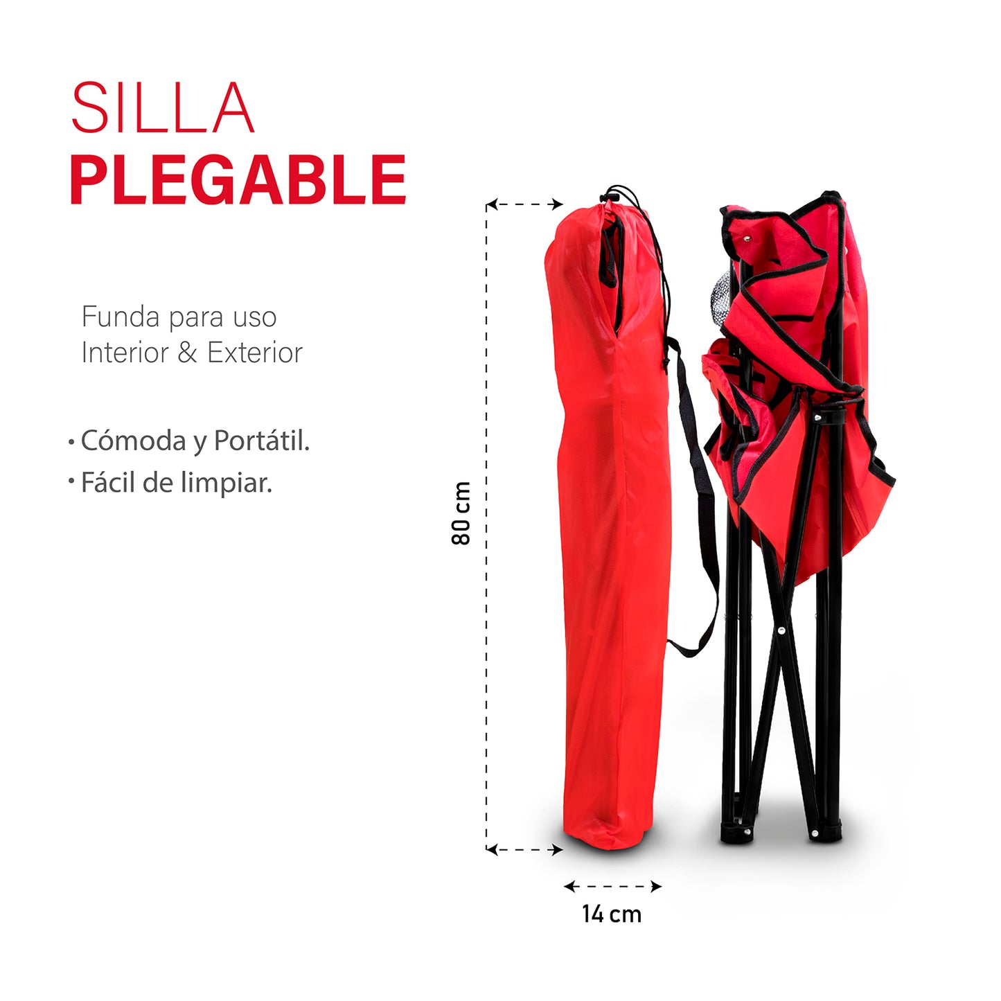 Silla plegable para camping, playa, jardín