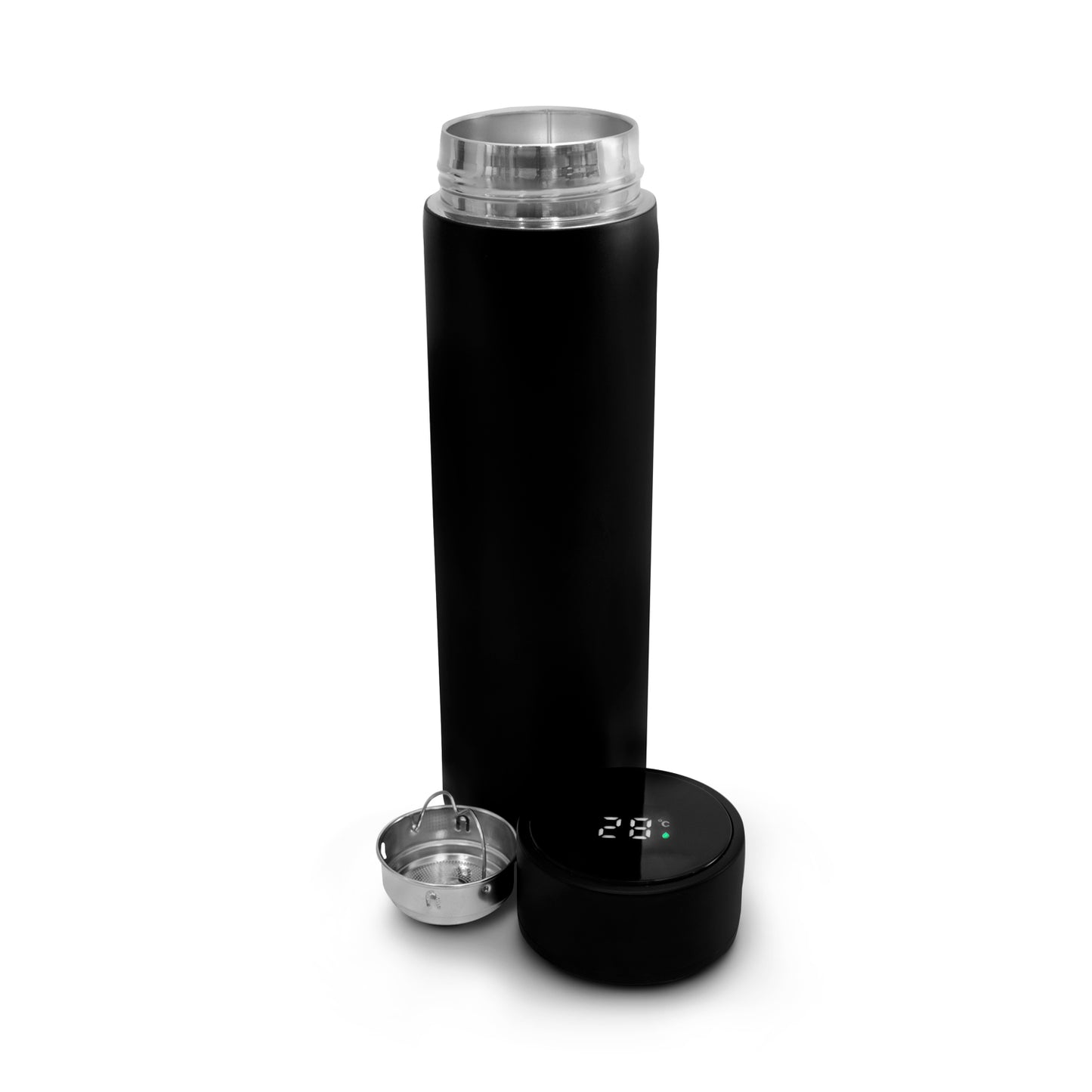 Termo inteligente metálico Pantalla LED color negro