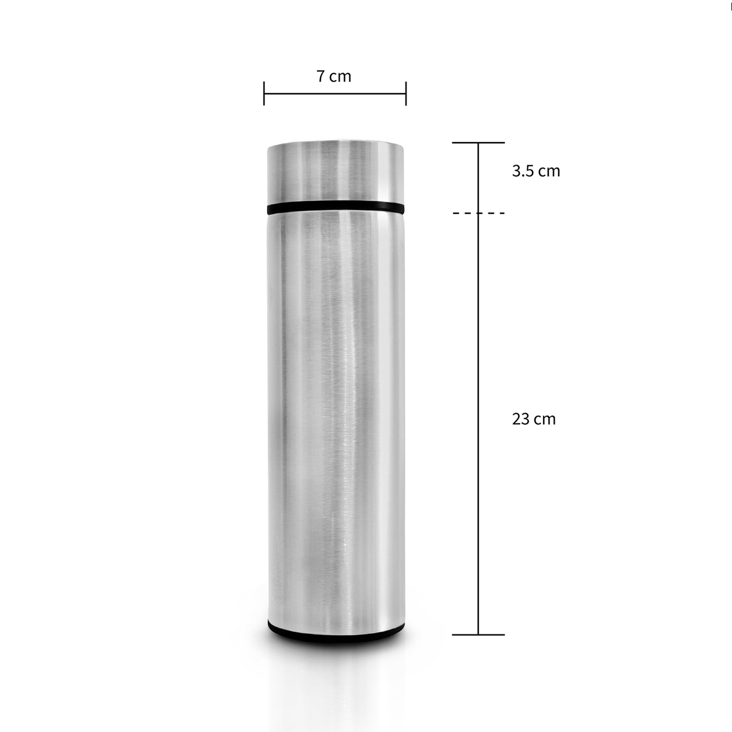 Termo inteligente metálico Pantalla LED color plateado