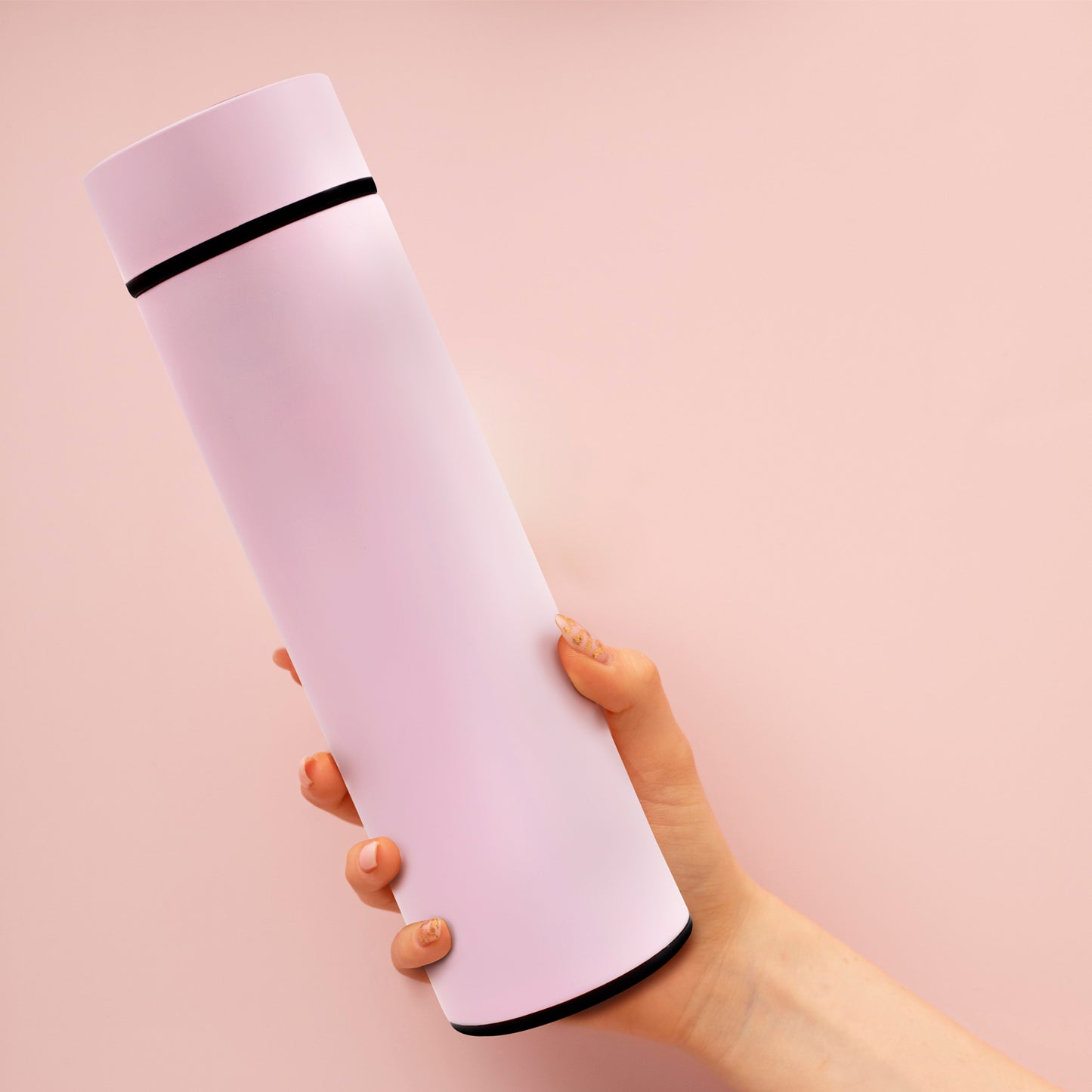 Termo inteligente metálico Pantalla LED color rosa