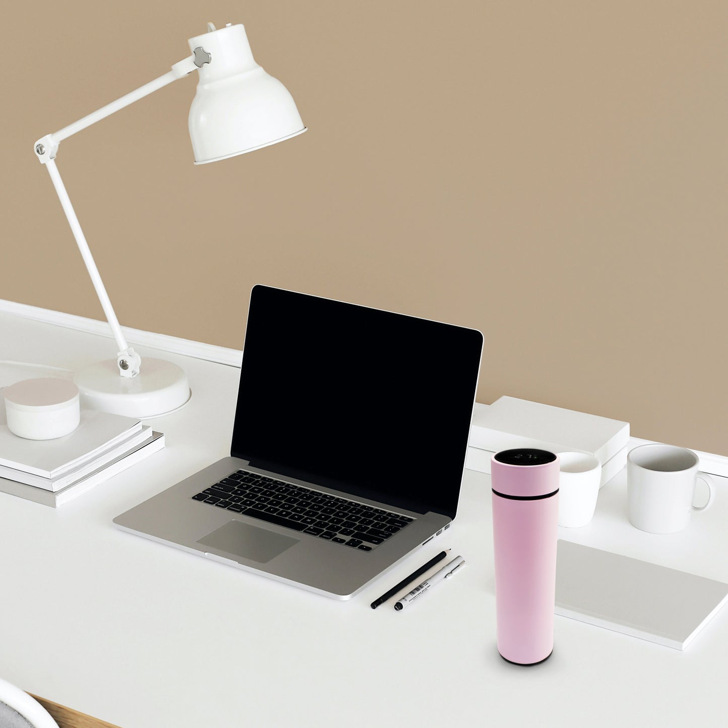 Termo inteligente metálico Pantalla LED color rosa