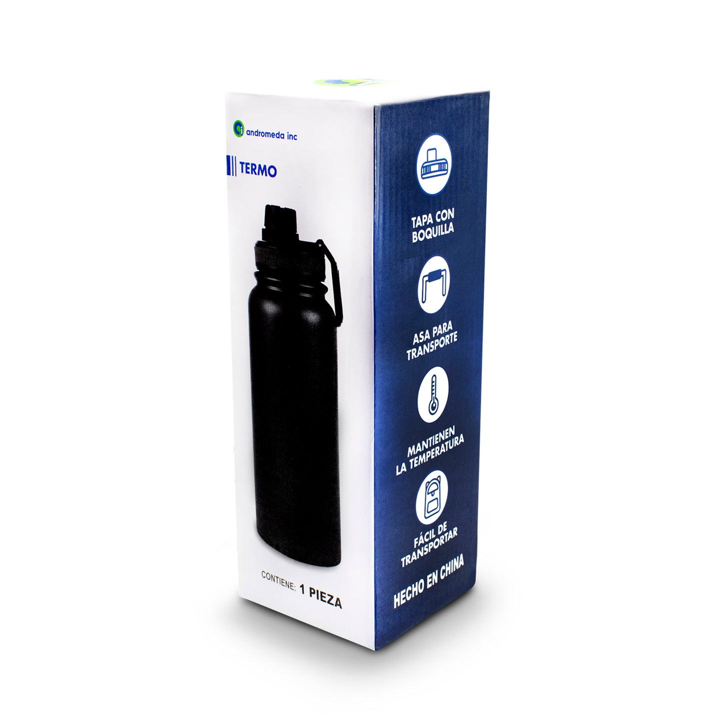 Botella Acero Inoxidable 1 L Con Asa