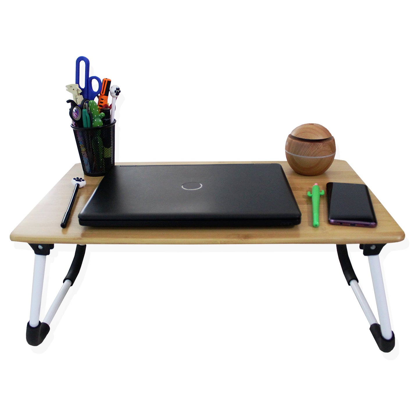 Mesa Soporte Para Laptop De Bambú, Resistente Mesa Cama