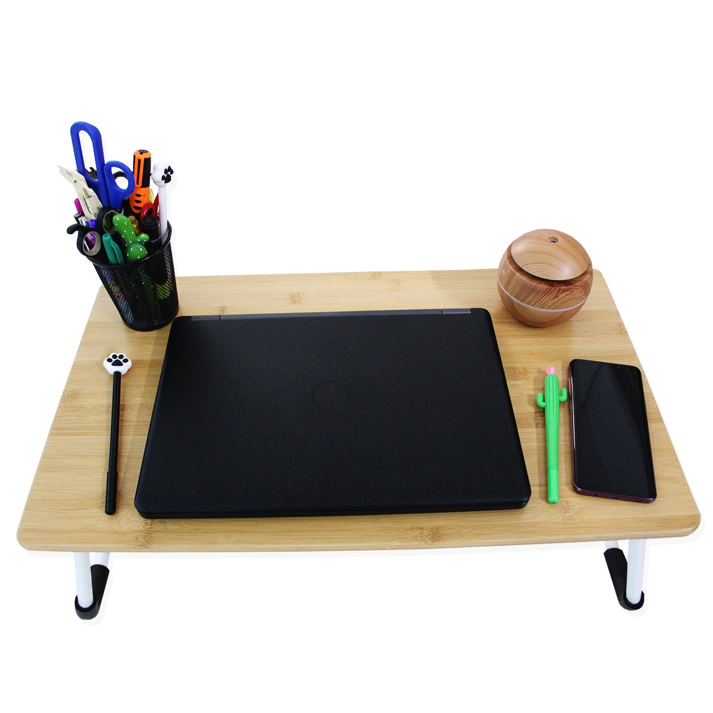 Mesa Soporte Para Laptop De Bambú, Resistente Mesa Cama