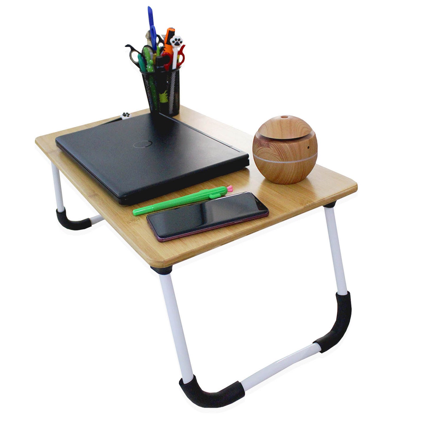 Mesa Soporte Para Laptop De Bambú, Resistente Mesa Cama